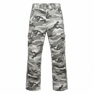 New XS Petite White Gray Camo Denim Cargo Jeans Pants with Pockets
